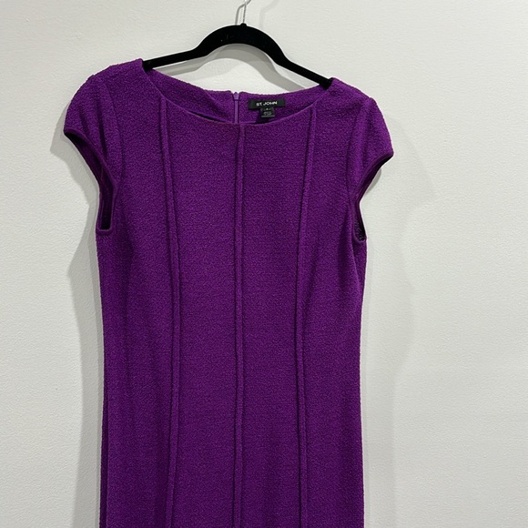 ST. JOHN Purple Knit Dress. Size 6 - Picture 2 of 8